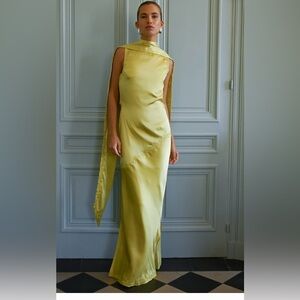 Nina Silk Dress- Chartresuse